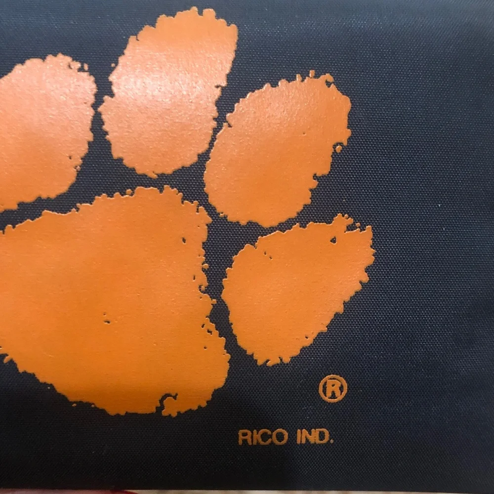 Clemson Black Wallet featuring a Clemson orange paw print design